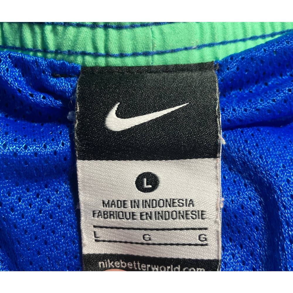 Nike Men's Blue Elastic Waist & Drawstring Swim Trunks | Size Large - Picture 10 of 11